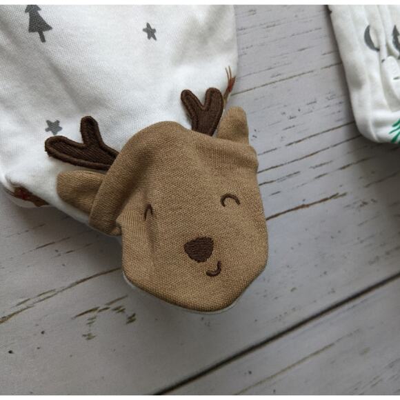 Carter's Christmas Infant Girl Footie Bundle sz 3M - Picture 3 of 5